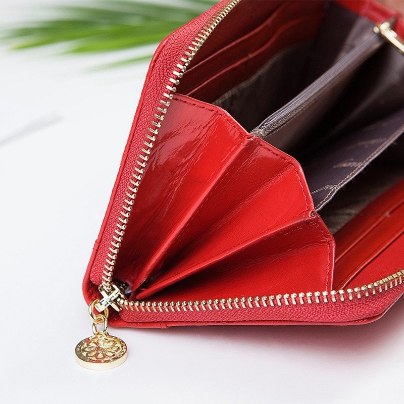 Red Quilted Vegan Fashion Wallet