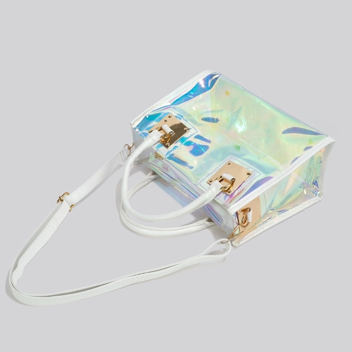 White Holographic Satchel Purse Crossbody Transparant Holographic Bag