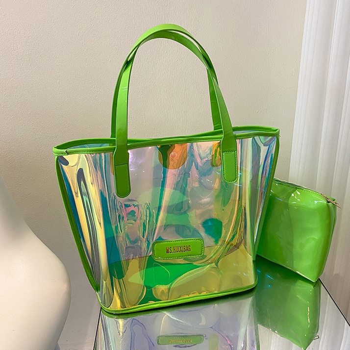 green and clear jelly bag