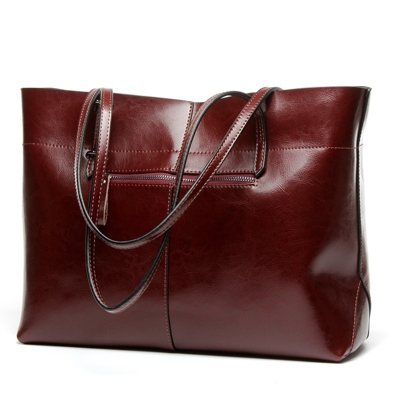 Brown Leather Tote Fashion Genuine Leather Shopper Bag