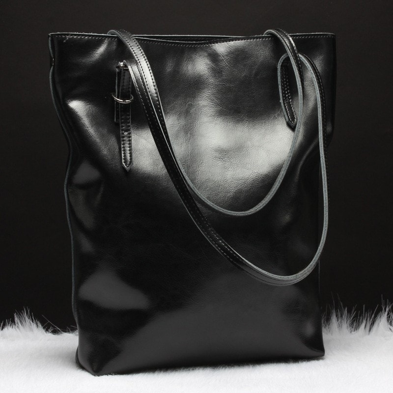 Maroon Genuine Leather Tote Bags Women's Work Shoulder Bags