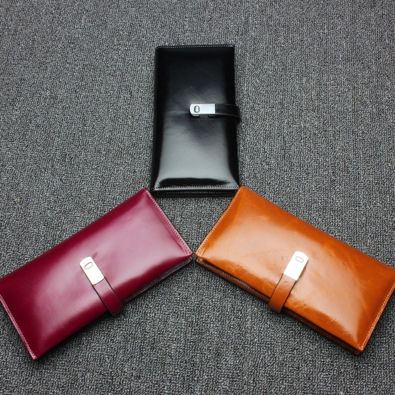 Tan Geunine Leather Classy Clutch Purse