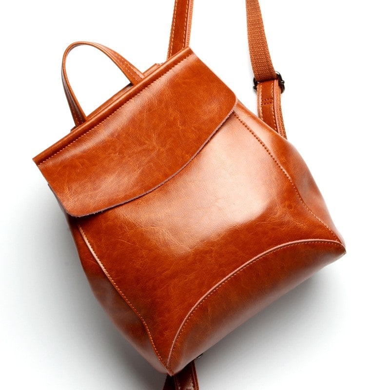 Brown Genuine Leather Fashion Backpack