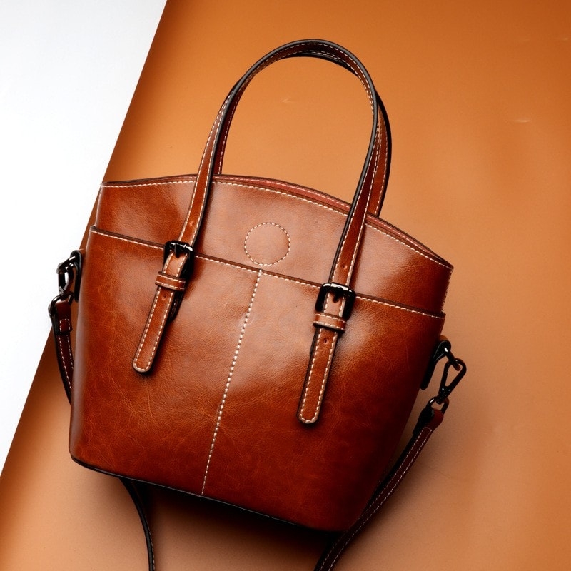 Tan Vintage Fashion Leather Handbag 