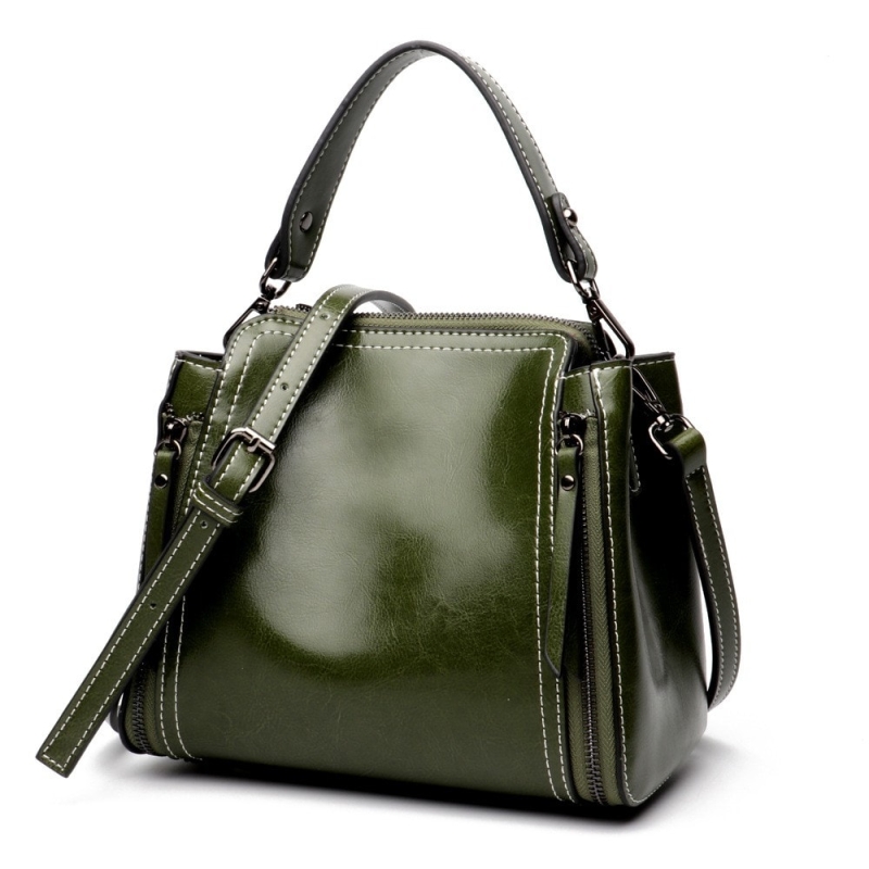 Brown Genuine Leather Hangdbags Side Bags