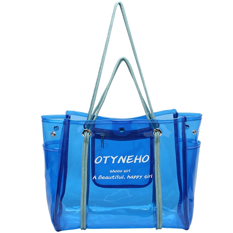 Blue Clear Jelly Tote Bag