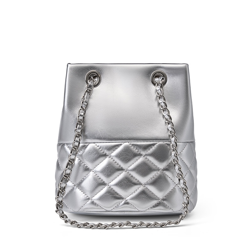 Chanel Black/White Quilted Leather Small Gabrielle Bucket Bag