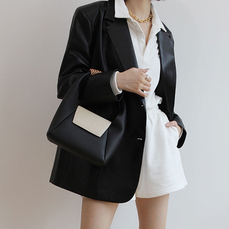 Khaki Leather Crossbody Shoulder Bag With Woven Handle Handbags