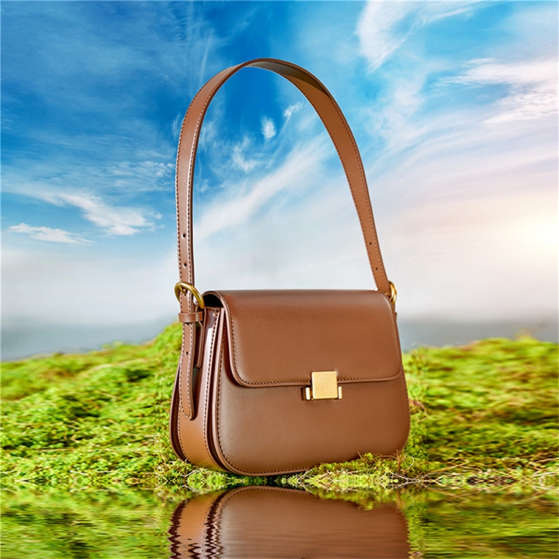 Brown Leather Retro Over The Shoulder Bags Flap Crossbody Handbags
