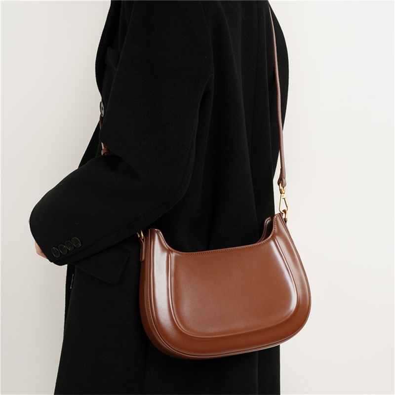 Burgundy Leather Retro Saddle Bag Zip Over The Shoulder Bags