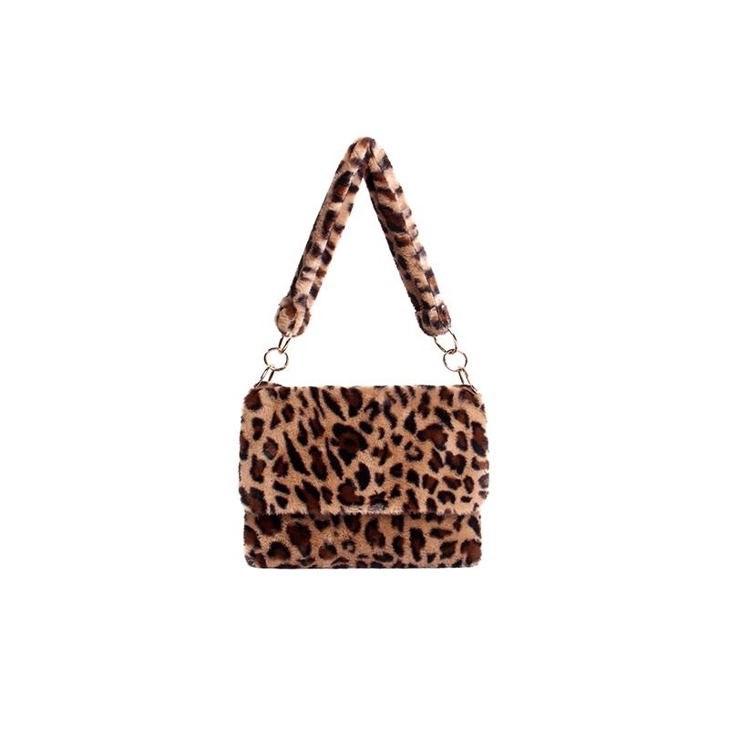 Leopard Faux Fur Shoulder Bags