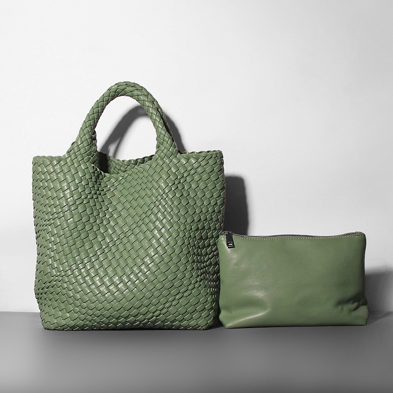WIDE BAG STRAP  GREEN - Made in recycled vegan leather and polyester -  Philbert