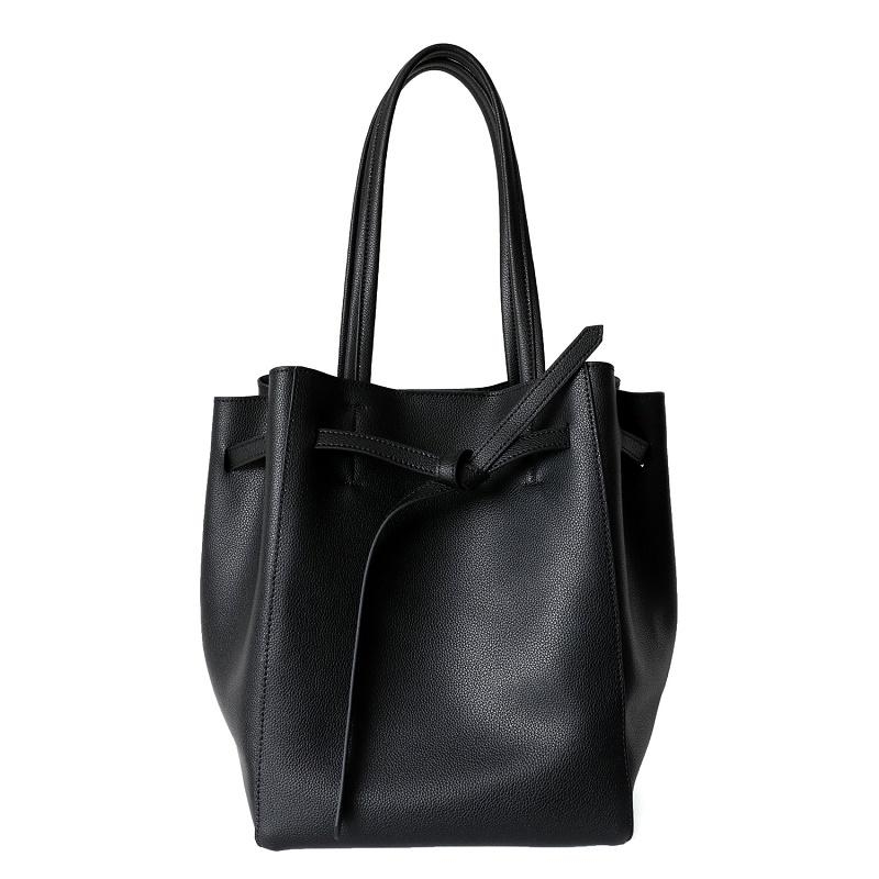 Dark Khaki Belt Leather Tote Bags | Baginning