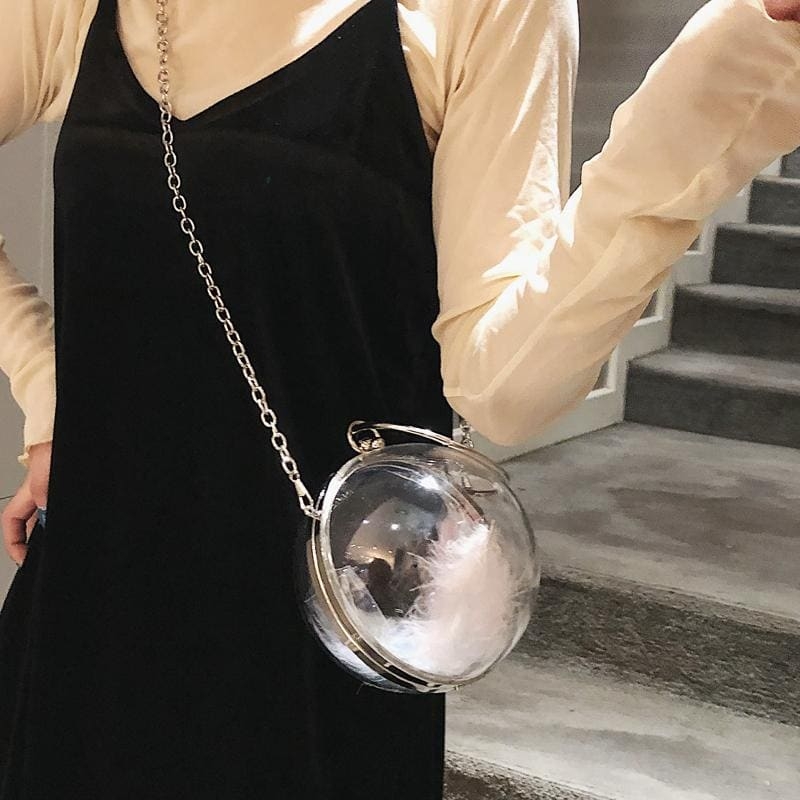 Metal Round Handle Sphere Clear Bags Transparent Crosdbody Summer Bags