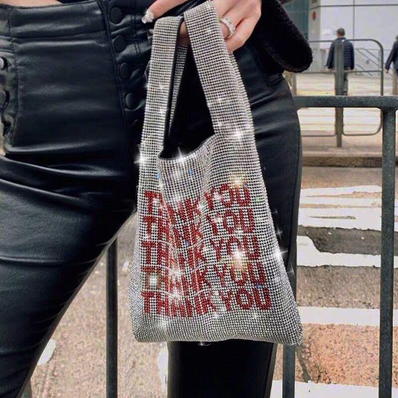 Evening Bag Handle Rhinestones Silver Crystal Bling Top Handle Bags For  Women Purses And Handbags Luxury Designer Women's Bag - Top-handle Bags -  AliExpress