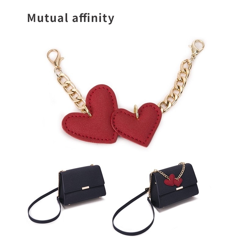 Navy Blue Flap Crossbody Purses Red Heart Chic Summer Chain bags