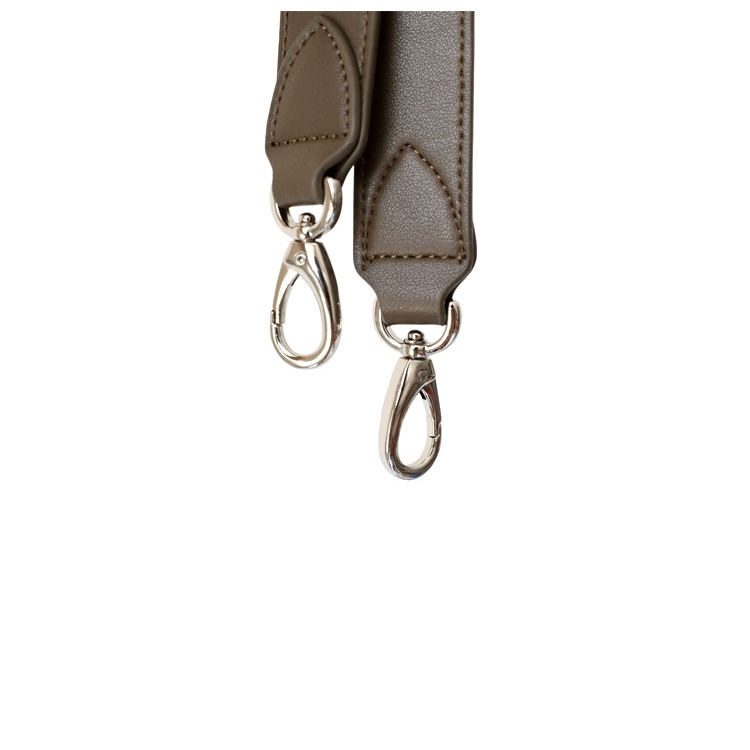 Olive Green Leather Zipper Large Tote Bag With Wide Shoulder Strap