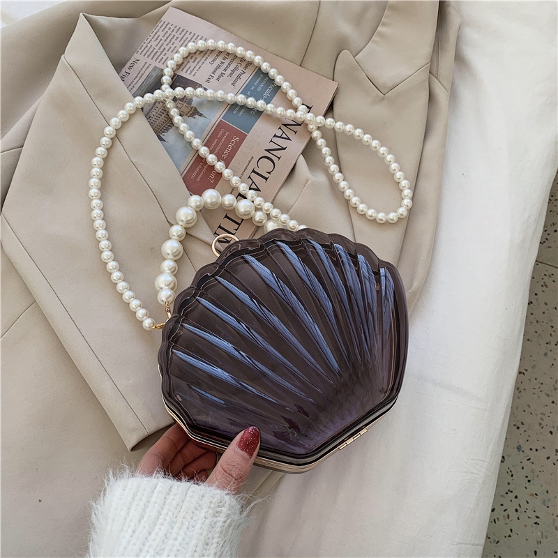 Lady Clear Purse Acrylic Clutch Bag Shoulder Handbag Chain Strap