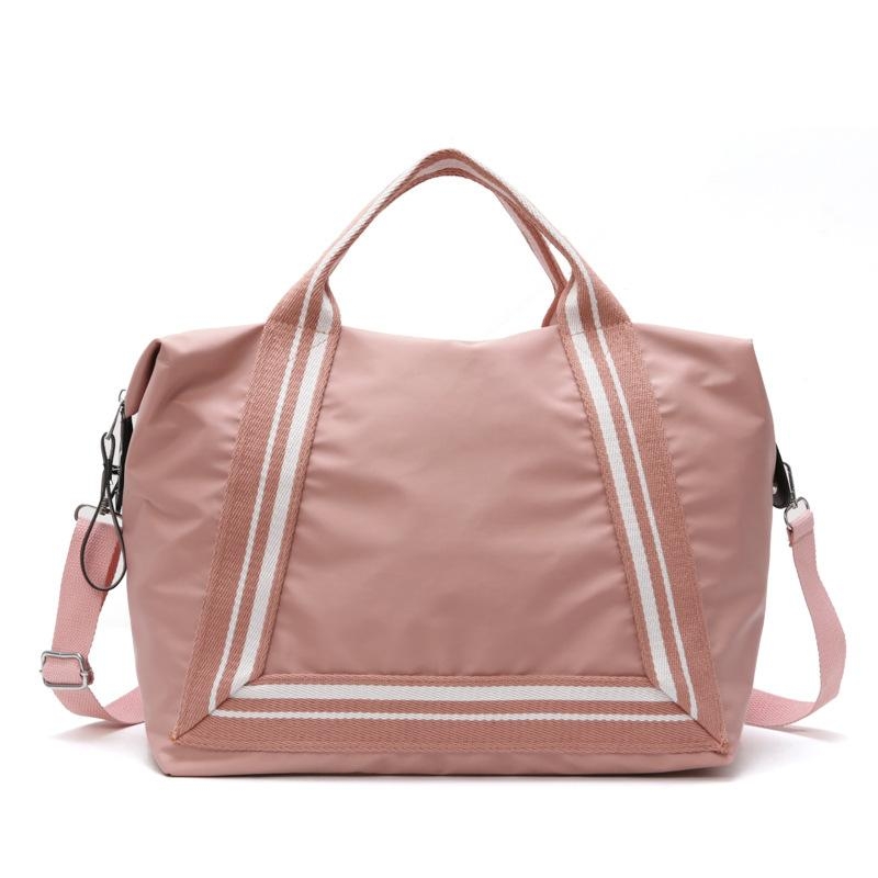 Pink Naval Style Stripes Waterproof Ladies Tote Gym Bag Travel Bag
