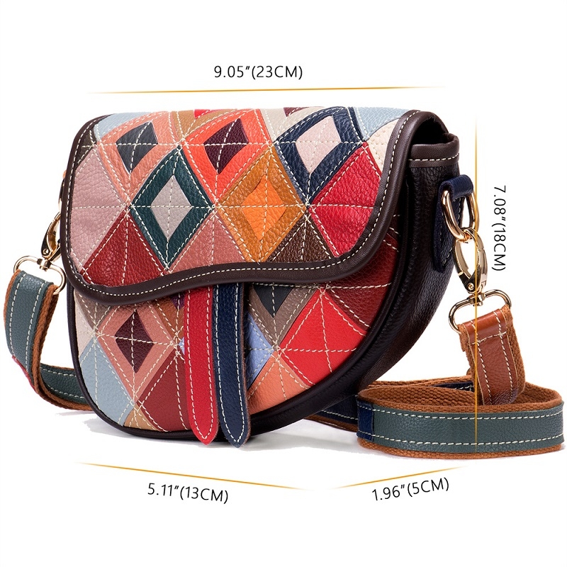 Red and Blue Color Block Leather  Funny Pack Waist Bags