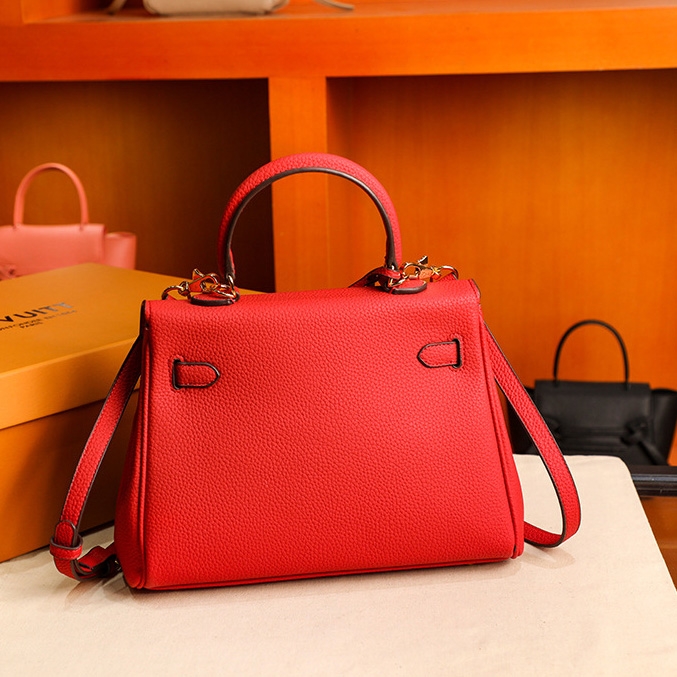 Red Leather Handbags Satchel Bags