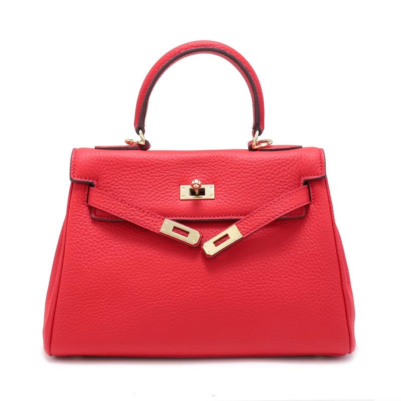 Pink Linen Leather Handbags Satchel Bags