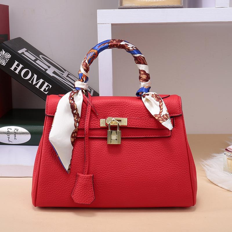 Red Leather Handbags Satchel Bags