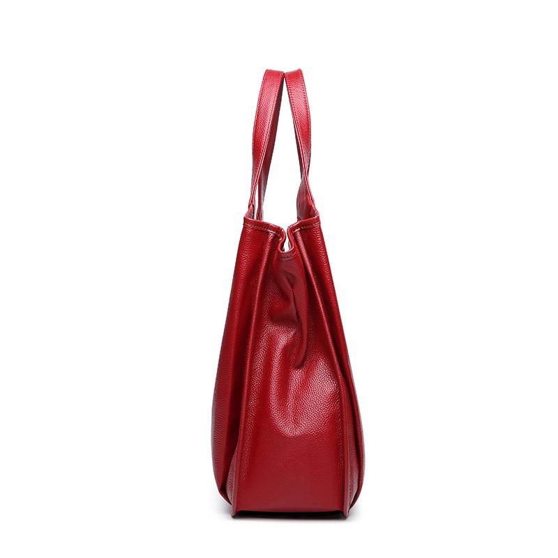 Red Leather Hobo Bags Shoulder Handbags for Office Lady