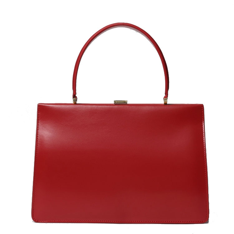 Red Vintage Leather Handbags Multilayer Satchel Bag for Office Lady ...