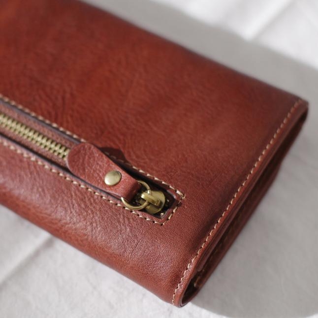 Retro Brown  Leather Turn Lock Long Wallet for Women