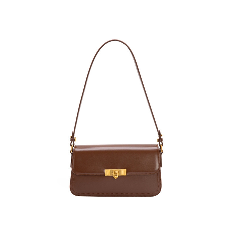 Coffee Retro Leather Flap Over The Shoulder Bags Timeless Purse