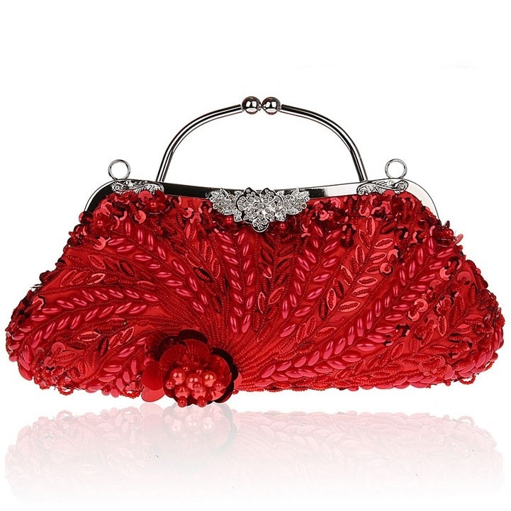 Pink Flower Beading Luxury Clutch Bags Evening Bags