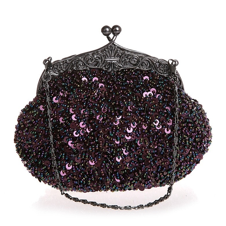 Black Fashion Bead Sequin Clutch Bags Evening Bags