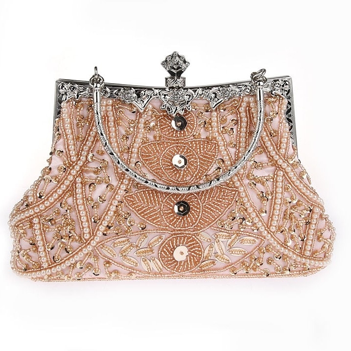 Grey Beading Evening Bags Clutch Bags