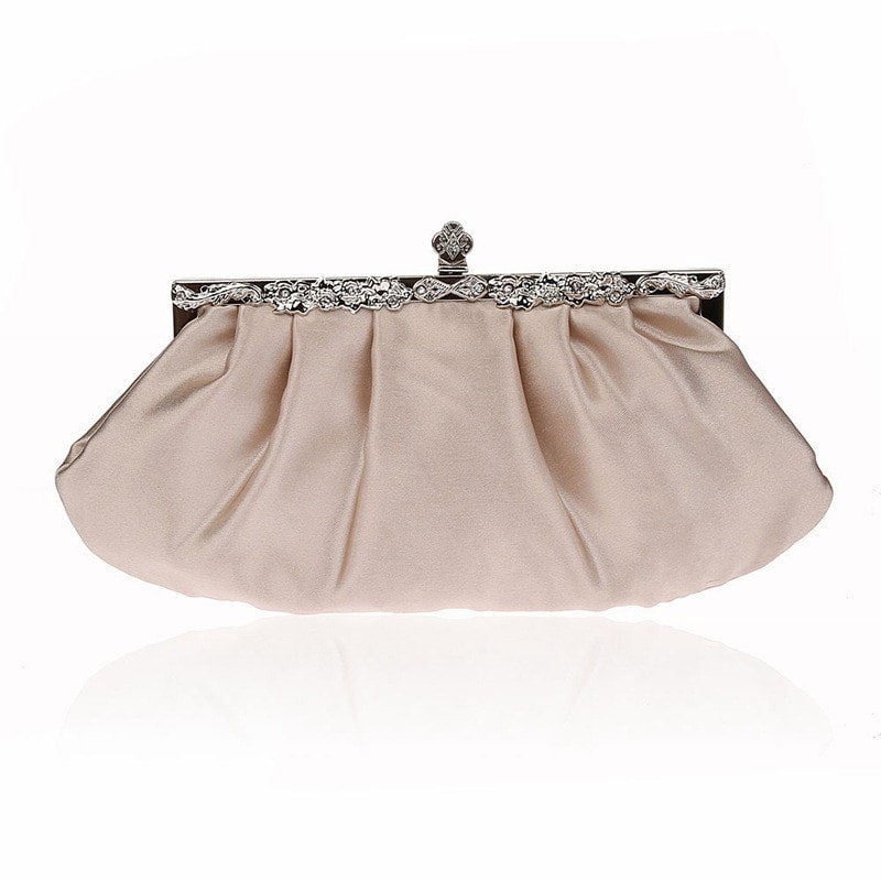 Light Red Satin Clutch Purse for Special Occasion