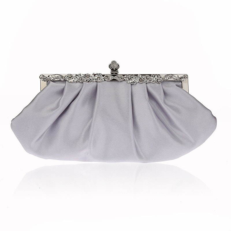 Light Red Satin Clutch Purse for Special Occasion