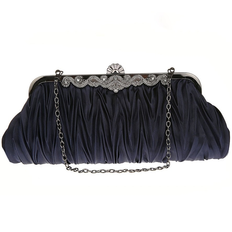 Navy Polyester Clutch Bags