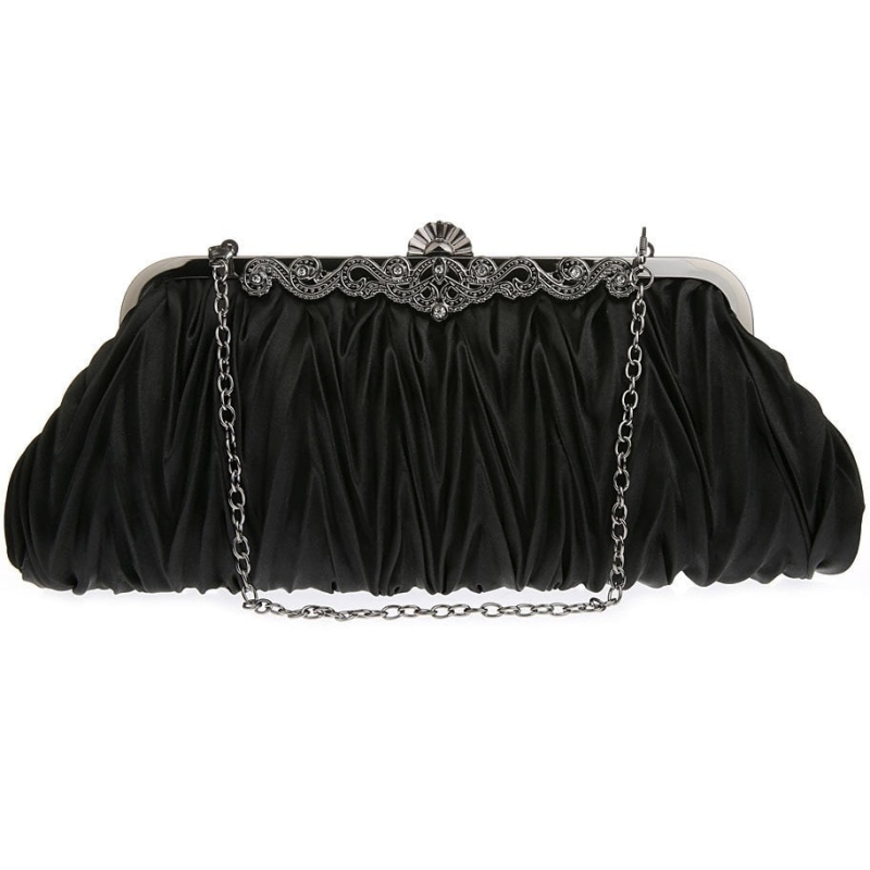 Silver Polyester Clutch Bags