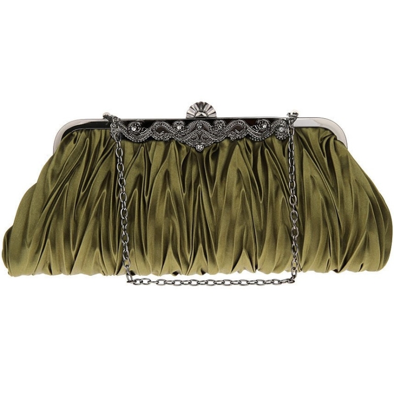 Green Polyester Clutch Bags