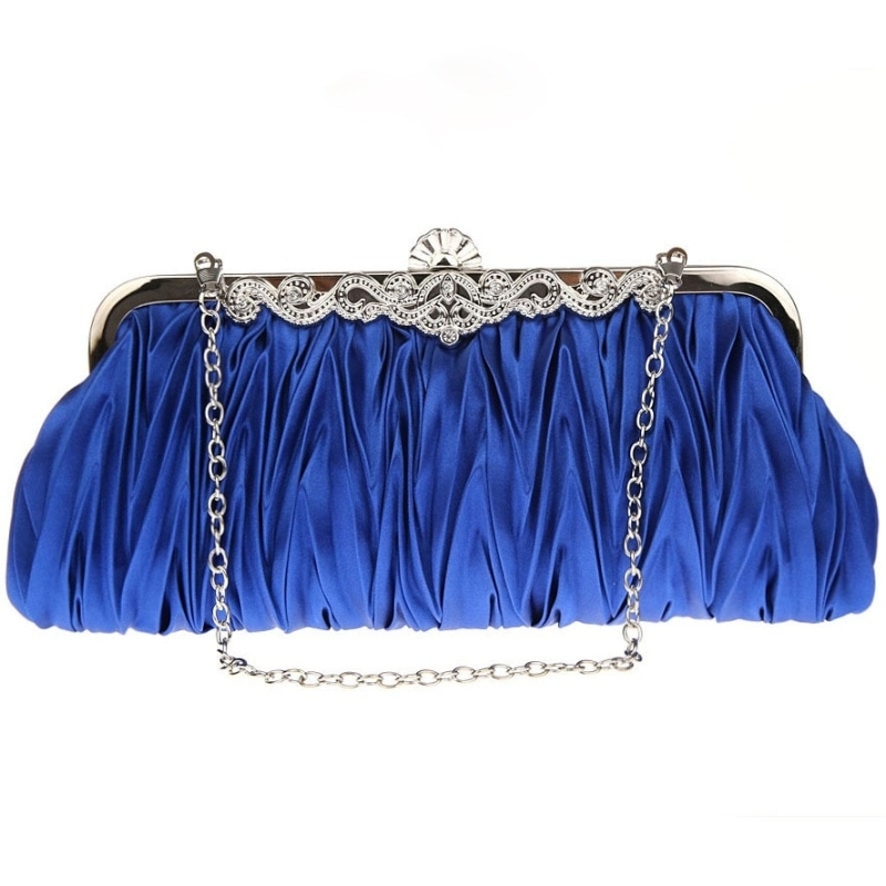 Navy Polyester Clutch Bags
