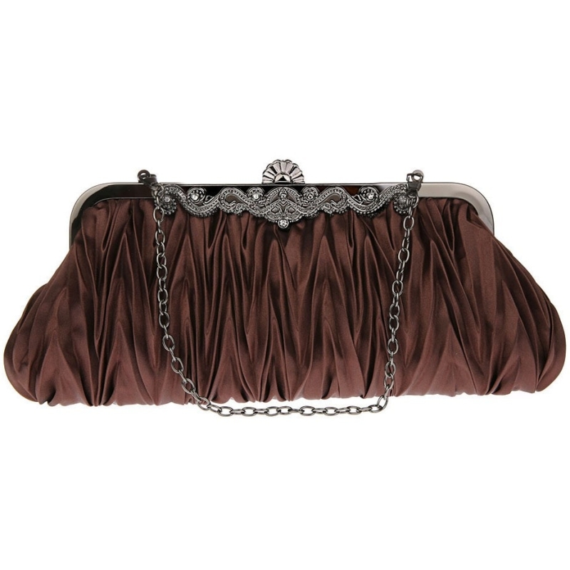 Brown Polyester Clutch Bags