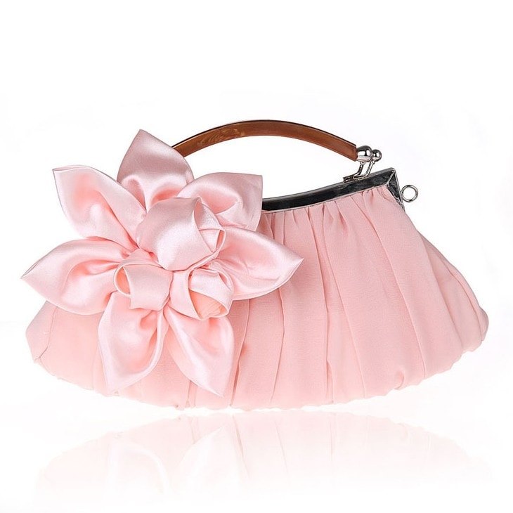 Blush Flower Decorated Clutch Bags