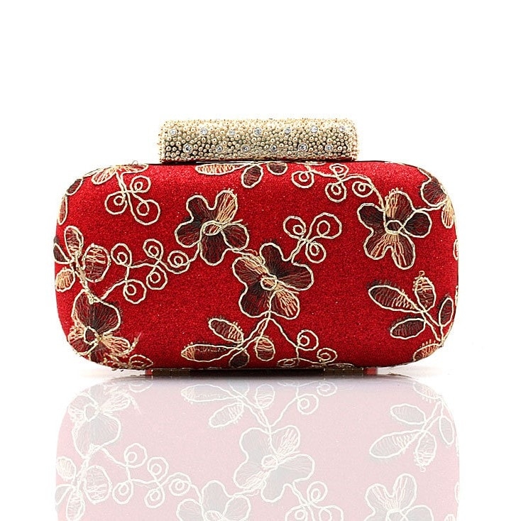 White Retro Embroideried Clutch Bags