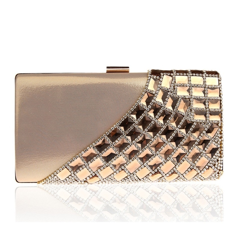 Gold Crystal and Rhinestones Clutch Bag Evening Bags