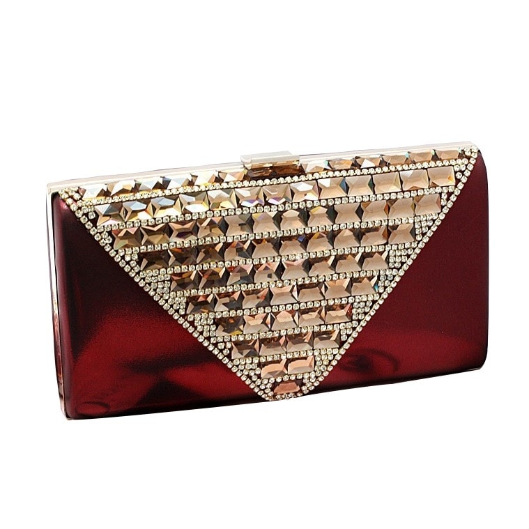 Green Box Clutch Envelope Rhinestone Evening Hand Purse for Party