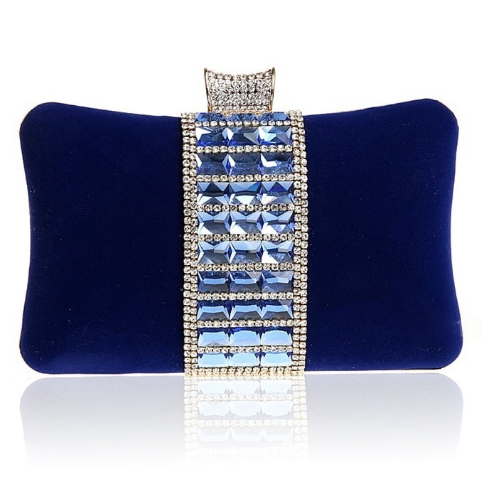 Blue Fashion Crystal Rhinestone Clutch Purse
