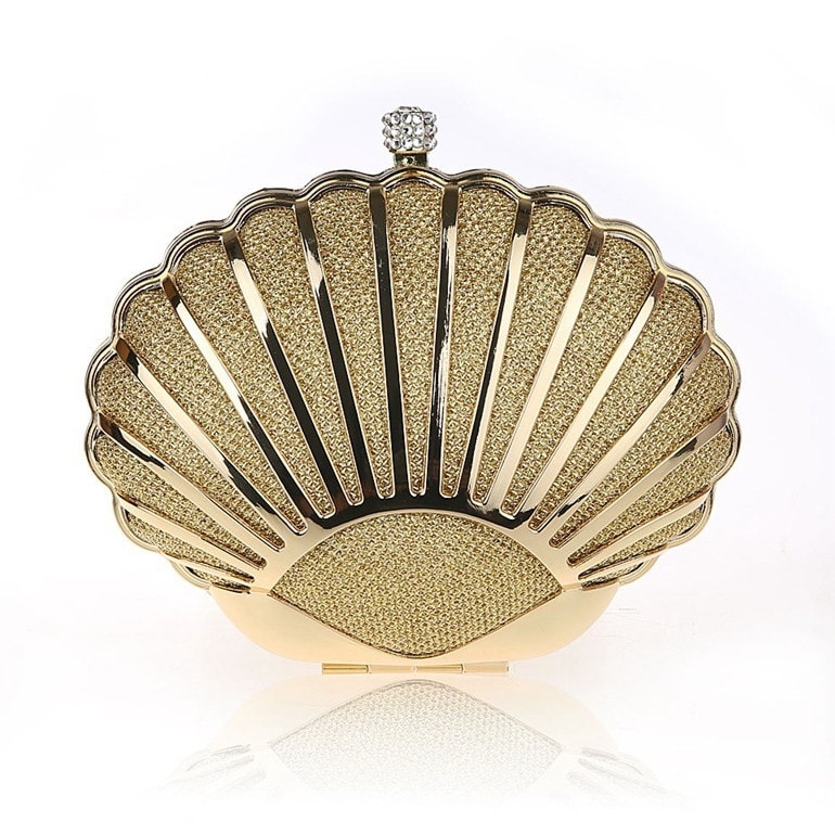 Gold Shell Fashion Clutch Purse Party Bags