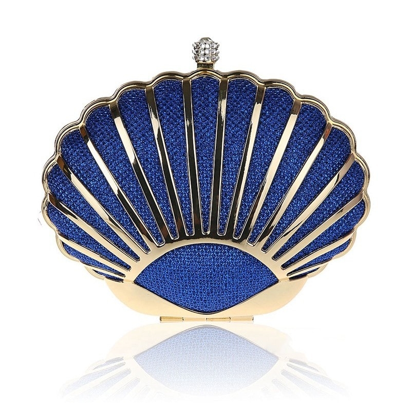 Royal Blue Shell Fashion Clutch Purse