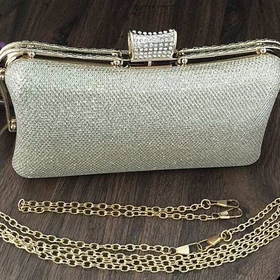 Gold Evening Bag Hand Clutch Purse for Party