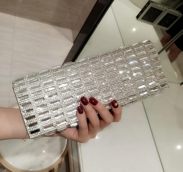 Dazzling Silver Color Crystal Women Evening Clutch Bag Wedding Bridal  Minaudiere Handbags and Purses Ladies Party Clutches Bags - AliExpress
